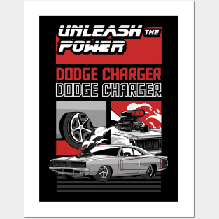 Retro Charger SRT Car Posters and Art